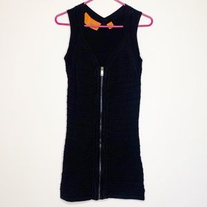 WYL black bandage mini zip up party dress